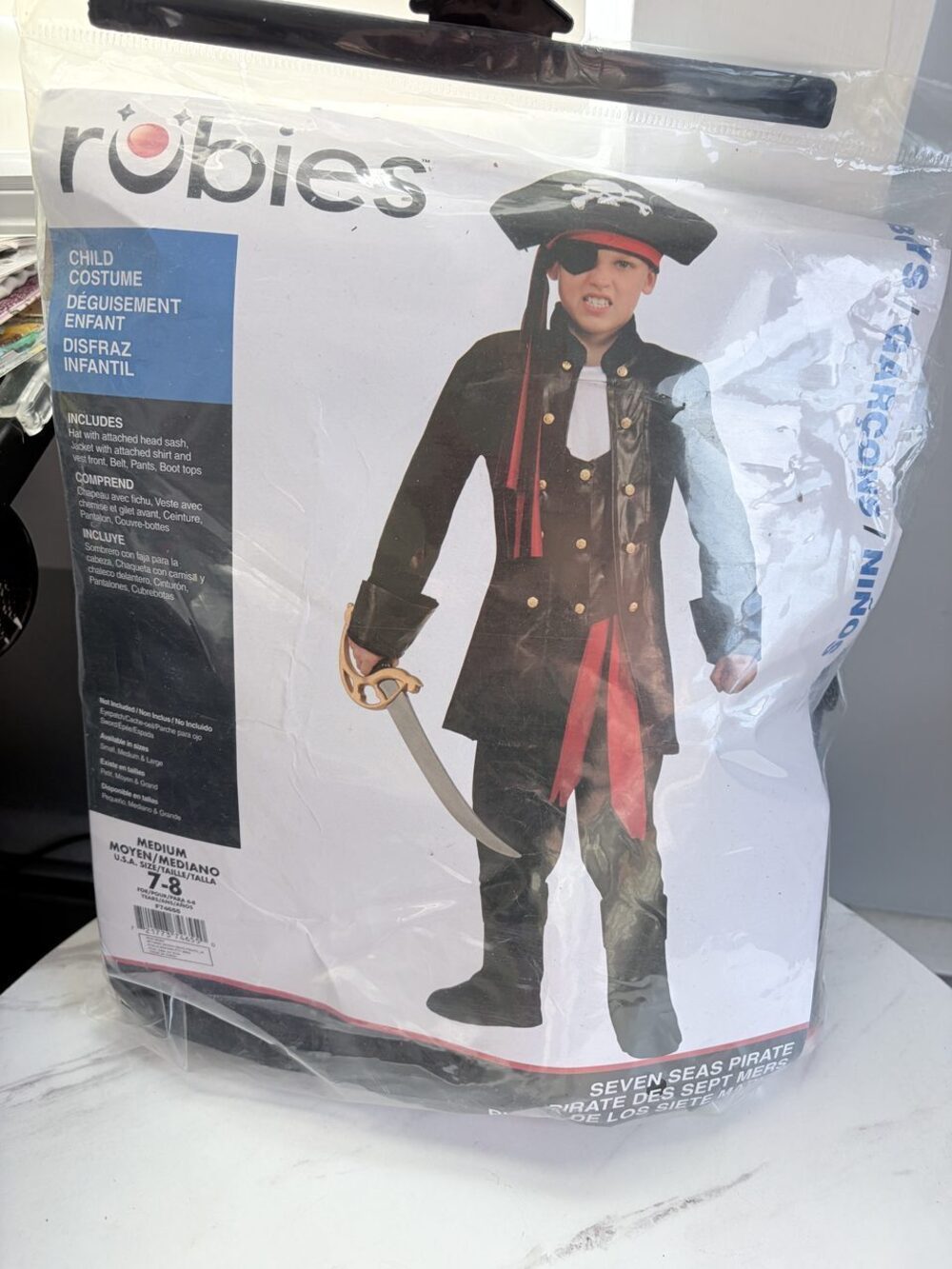 Rubie's Pirate Captain Child Halloween Costume New in Package